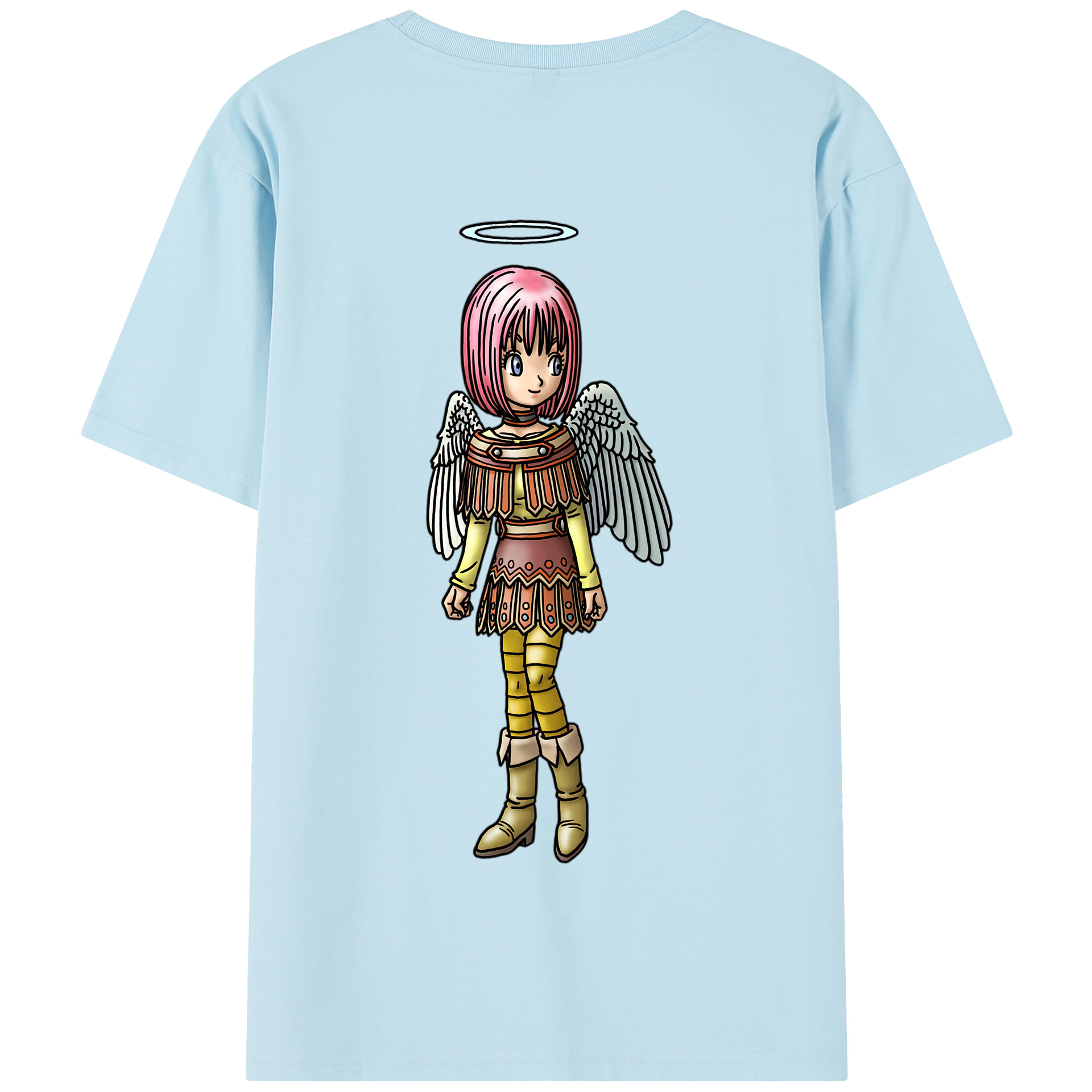 （画像用） ドラゴンクエスト Doragon Kuesuto Dragon Quest 綿100％半袖Tシャツ（背面プリント）